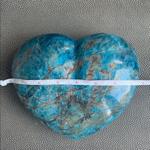 Beautiful blue stone heart decor object - Picture 4 of 5